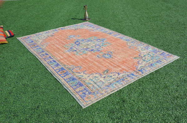 Unique Turkish large Vintage rug for home decor, oversize rug, area rug oushak rug boho rug bedroom rug kitchen rug  kilim rug, rugs 10x7, 665244