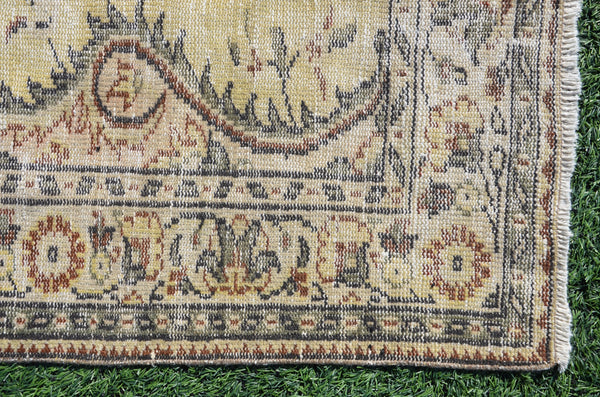 Hand knotted Turkish large Vintage rug for home decor, oversize rug, area rug oushak rug boho rug bedroom kitchen rug  kilim rug, rugs 9x6, 665241