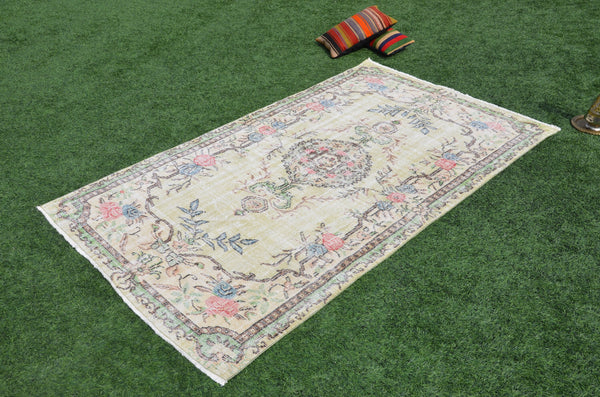 Hand knotted Turkish retro Vintage rug for home decor, large oversize rug, area rug oushak rug boho rug bedroom rug kitchen rug, rugs 9x5, 665221
