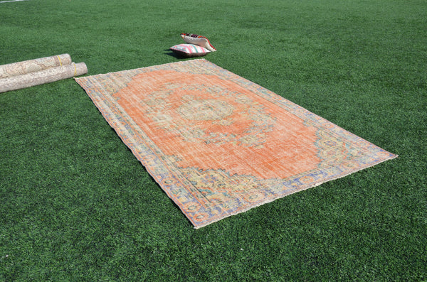 Unique Turkish large Vintage rug for home decor, oversize rug, area rug oushak rug boho rug bedroom rug kitchen rug  kilim rug, rugs 10x5, 665218