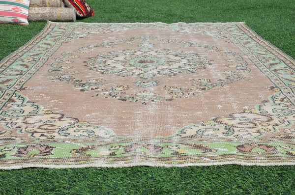 Hand knotted Turkish large Vintage rug for home decor, oversize rug, area rug oushak rug boho rug bedroom kitchen rug  kilim rug, rugs 11x6, 665214