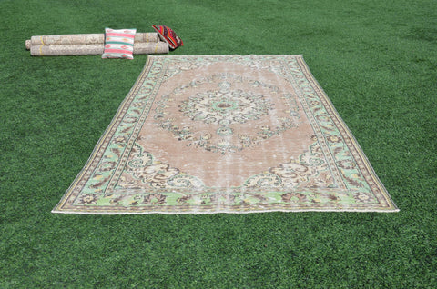 Hand knotted Turkish large Vintage rug for home decor, oversize rug, area rug oushak rug boho rug bedroom kitchen rug  kilim rug, rugs 11x6, 665214