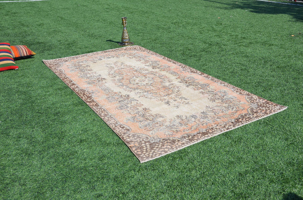 Natural Turkish large Vintage rug for home decor, oversize rug, area rug oushak rug boho rug bedroom rug kitchen rug  kilim rug, rugs 9x5, 665209