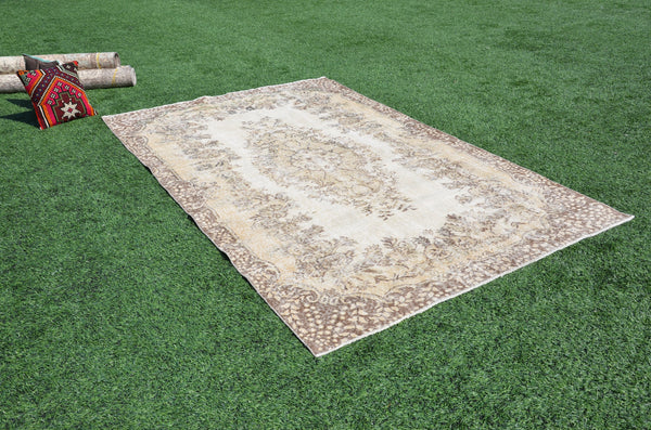 Turkish Handmade large Vintage rug for home decor, oversize rug, area rug oushak rug boho rug bedroom rug kitchen rug  kilim rug, rugs 9x6, 665206