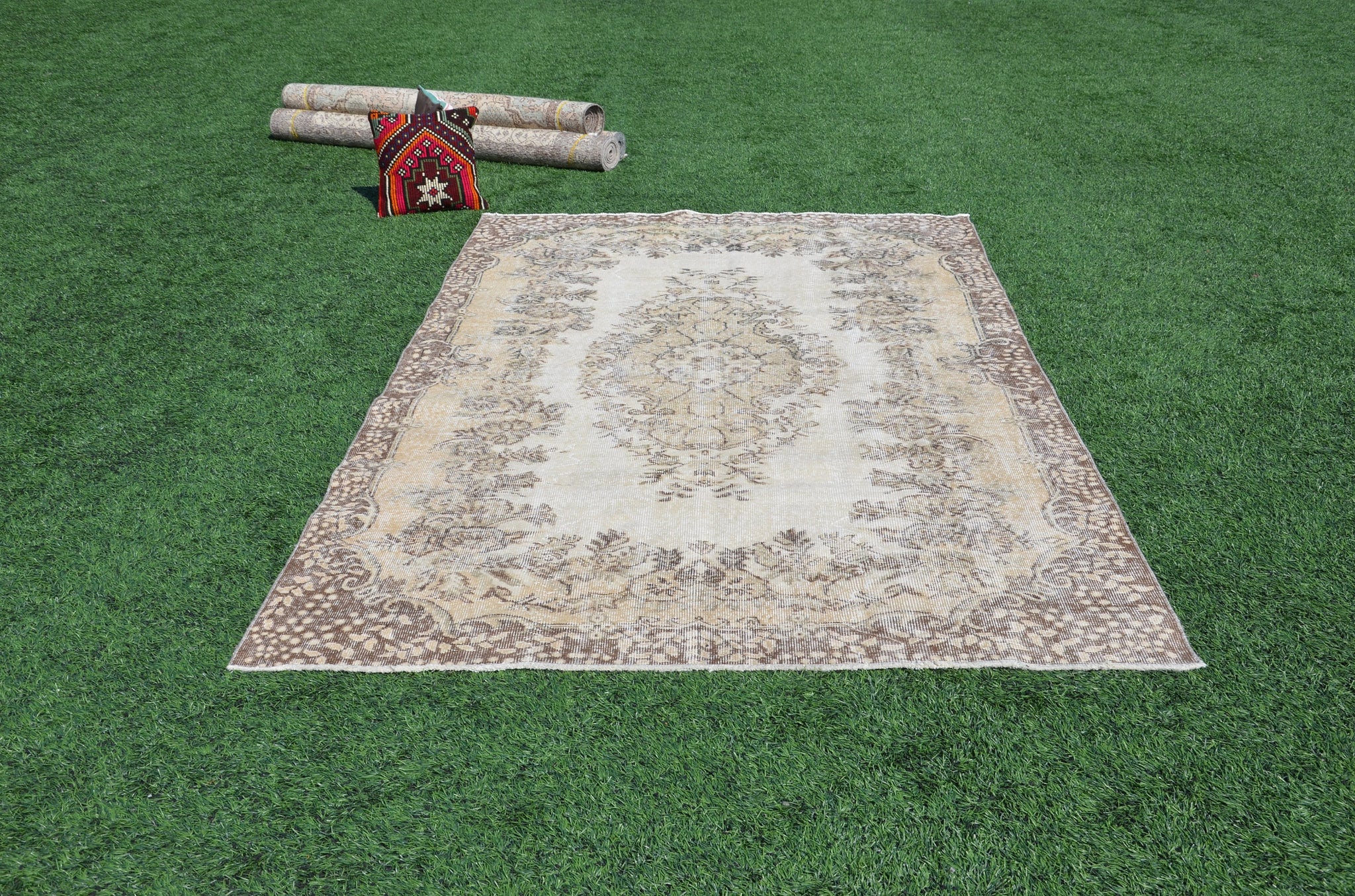Turkish Handmade large Vintage rug for home decor, oversize rug, area rug oushak rug boho rug bedroom rug kitchen rug  kilim rug, rugs 9x6, 665206