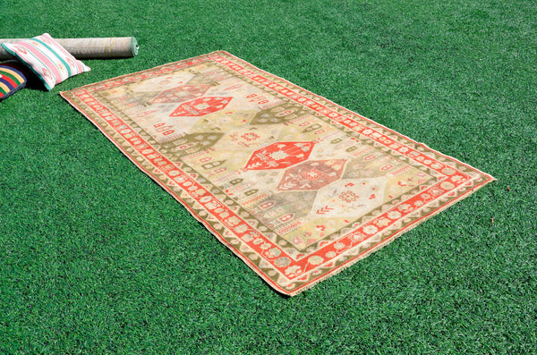Handmade Vintage Turkish Anatolian rug for home decor, area rug, oushak rug boho rug bedroom rug kitchen rug  bathroom rug kilim, rugs 8x4, 664274