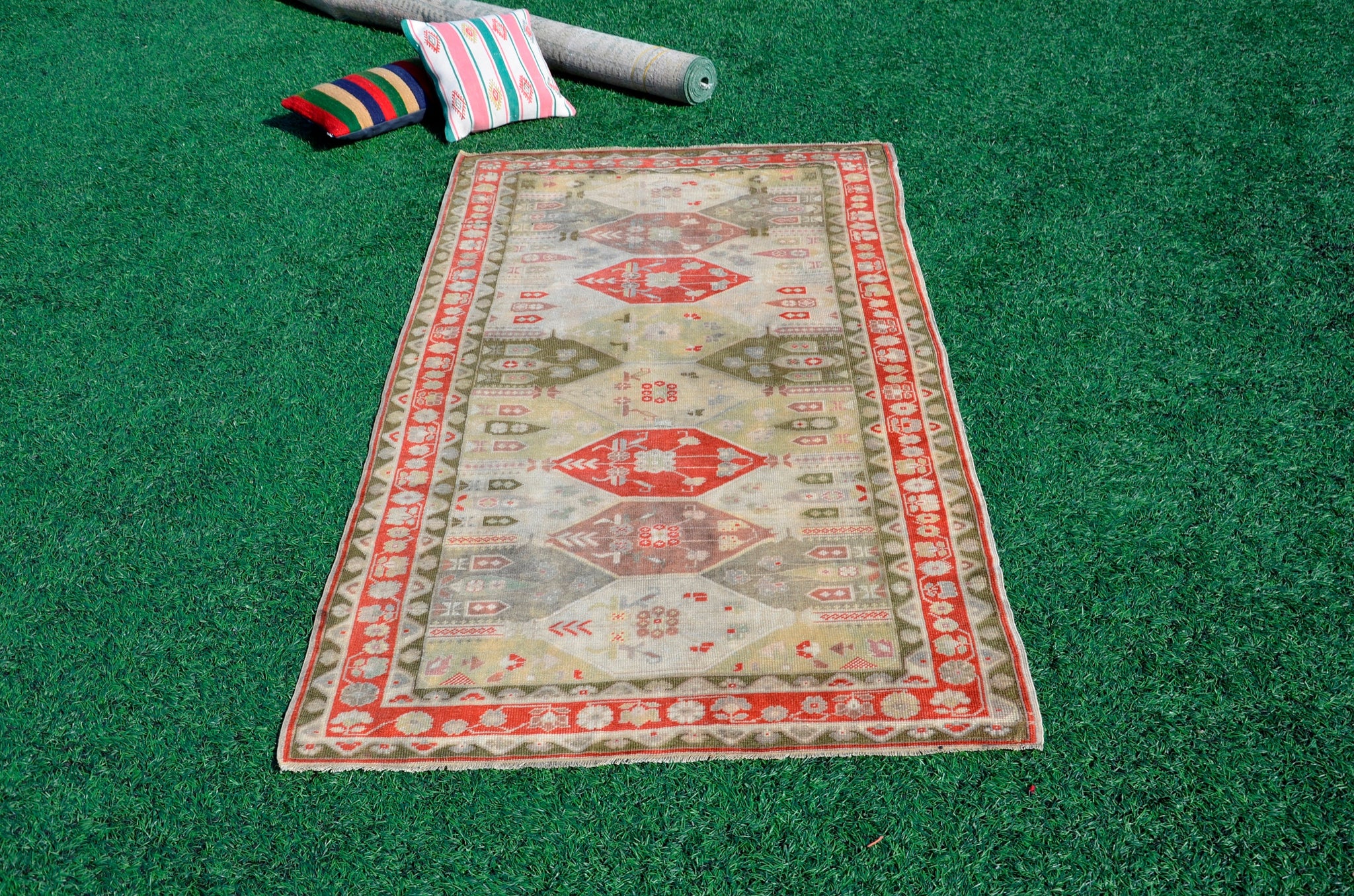 Handmade Vintage Turkish Anatolian rug for home decor, area rug, oushak rug boho rug bedroom rug kitchen rug  bathroom rug kilim, rugs 8x4, 664274