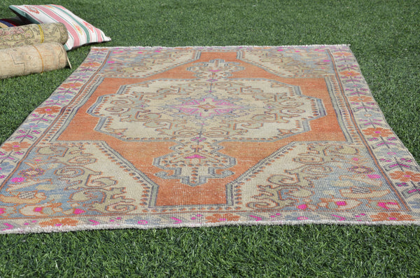 Natural Vintage Turkish Anatolian rug for home decor, area rug, oushak rug boho rug bedroom rug kitchen rug  bathroom rug kilim, rugs 7x4, 665288