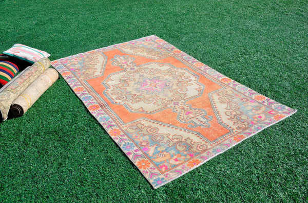 Natural Vintage Turkish Anatolian rug for home decor, area rug, oushak rug boho rug bedroom rug kitchen rug  bathroom rug kilim, rugs 7x4, 665288