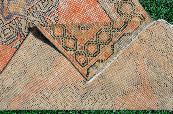 Turkish Handmade Vintage runner rug for home decor, area rug, Anatolian oushak rug boho rug kitchen rug  bathroom rug kilim, 9'7" x 2'11", 665273