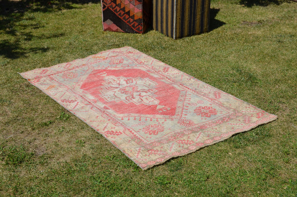Beige Vintage Turkish Anatolian rug for home decor, area rug, oushak rug boho rug bedroom rug kitchen rug  bathroom rug kilim, rugs 5x3, 664290