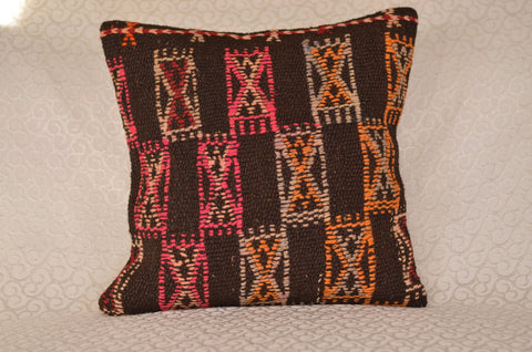 16 x 16 Handmade Decorative Vintage Pillow, %100 Wool, 664853