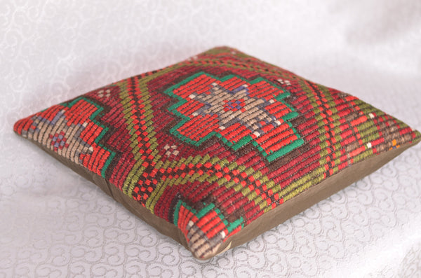 16 x 16 Handmade Turkish Vintage Pillow, %100 Wool, 664857