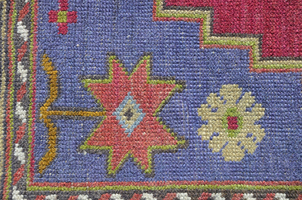 Vintage Handmade Turkish small area rug for home decor, bathroom rug, area rug oushak rug boho rug kitchen rug  kilim rug door mat, rugs 6x2, 665310