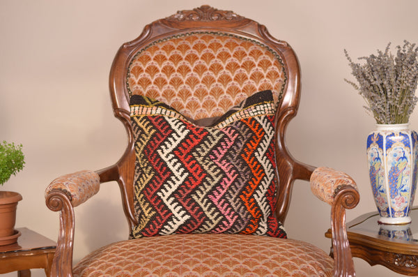 16 x 16 Handmade Decorative Vintage Pillow, %100 Wool, 664864