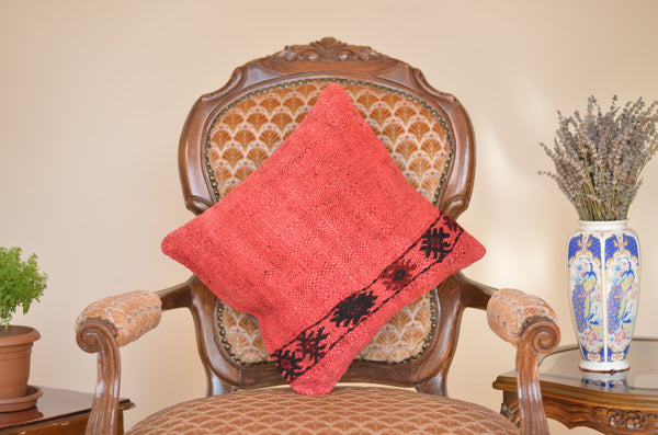 16 x 16 Handmade Turkish Vintage Pillow, %100 Wool, 664887