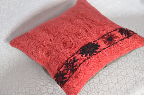 16 x 16 Handmade Turkish Vintage Pillow, %100 Wool, 664887