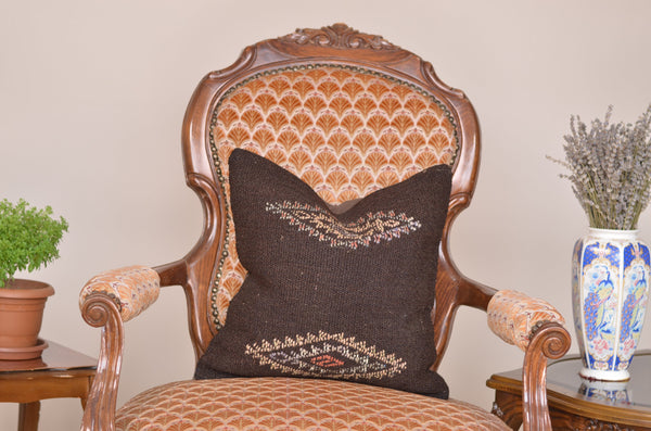 16 x 16 Handmade  Vintage Pillow, %100 Wool, 664900