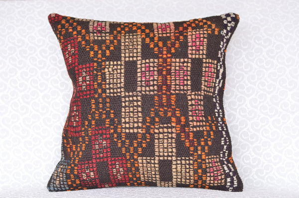16 x 16 Handmade Turkish Vintage Pillow, %100 Wool, 664904