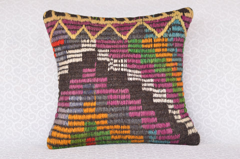 16 x 16 Handmade Turkish Vintage Pillow, %100 Wool, 664908