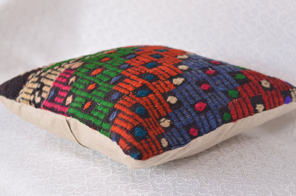16 x 16 Handmade  Vintage Pillow, %100 Wool, 664913