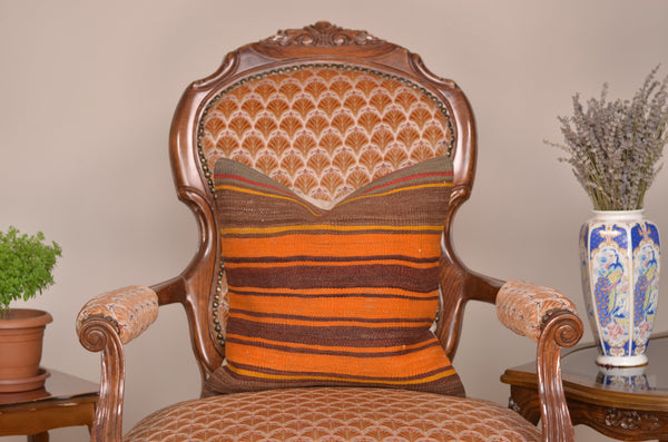 16 x 16 Handmade Turkish Vintage Pillow, %100 Wool, 664937