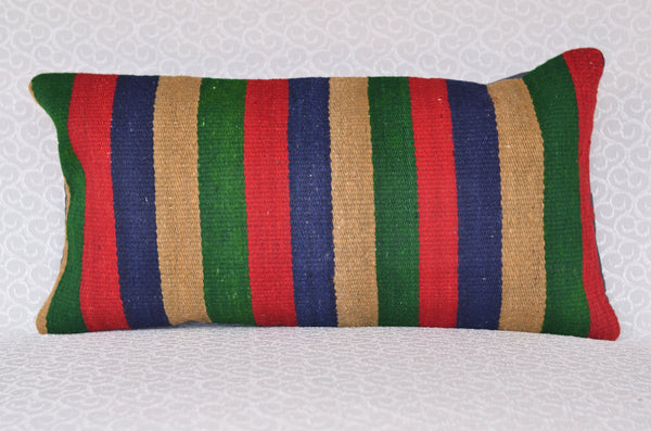 12 x 24 Handmade Turkish Vintage Pillow, %100 Wool, 664952