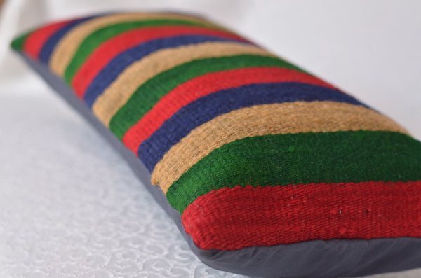 12 x 24 Handmade Turkish Vintage Pillow, %100 Wool, 664952