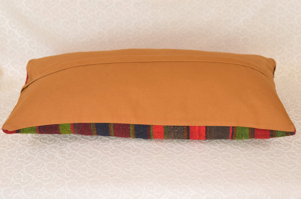 12 x 24 Handmade Turkish Vintage Pillow, %100 Wool, 664969