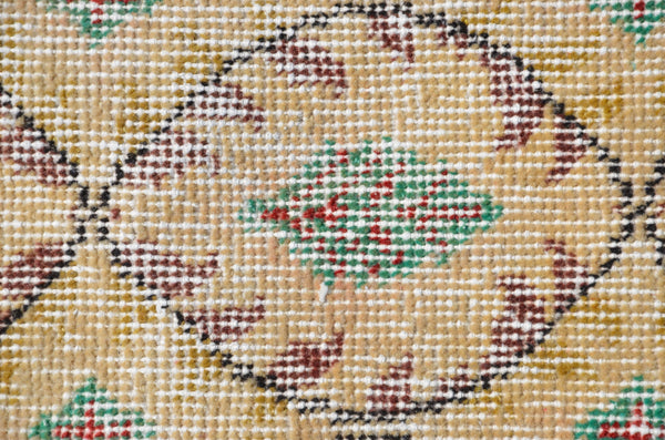 Yellow Vintage Turkish runner rug for home decor, area rug, Anatolian oushak rug boho bedroom rug kitchen rug  bathroom rug kilim, 9'4"X2'6", 665000