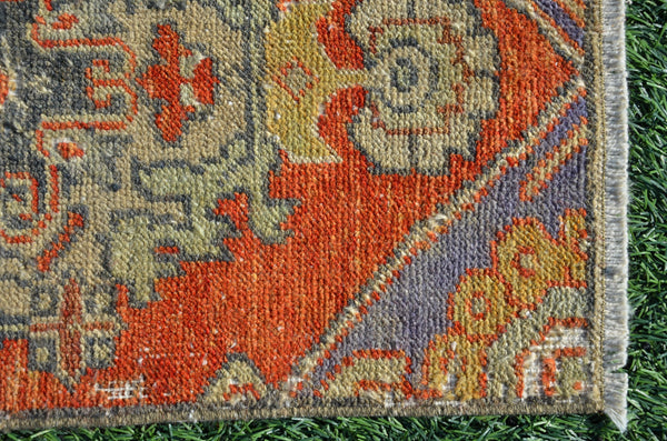 Handmade Turkish Vintage small area rug doormat for home decor, bathroom rug, area oushak rug bathroom mat kitchen kilim rug, rug 2,7X1,4, 665118