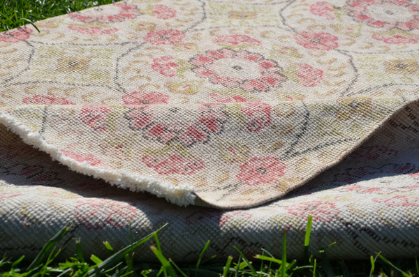 Natural oushak Turkish rug for home decor, Vintage rug, area rug boho rug bedroom rug kitchen rug bathroom rug kilim rugs handmade, rugs 7x4, 664240