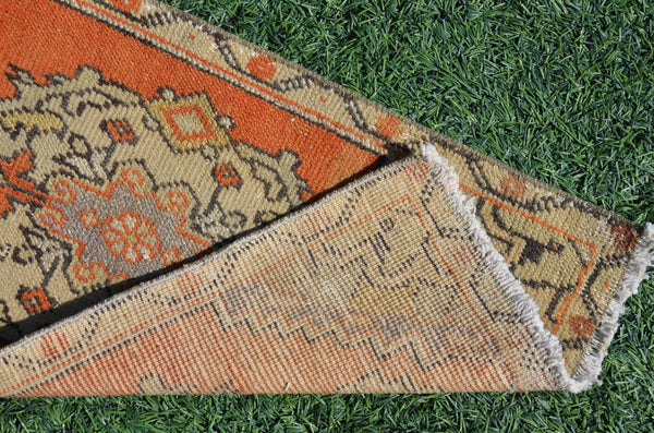 Natural Turkish Vintage small area rug doormat for home decor, bathroom rug, area oushak rug bathroom mat kitchen rug kilim rug, rug 2,8X1,4, 665139