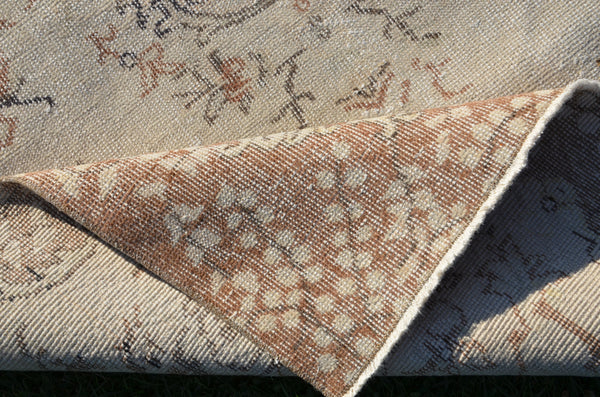 Beige oushak Turkish rug for home decor, Vintage rug, area rug boho rug bedroom rug kitchen rug bathroom rug kilim rugs handmade, rugs 7x4, 664245