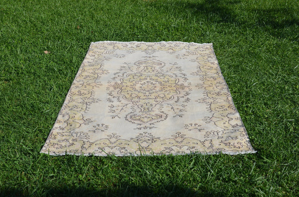 Unique oushak Turkish rug for home decor, Vintage rug, area rug boho rug bedroom rug kitchen rug bathroom rug kilim rugs handmade, rugs 7x4, 664254