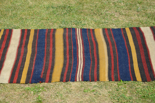 Turkish Handmade Anatolian Vintage rug for home decor, large rug, area rug oushak rug boho rug bedroom kitchen rug  kilim rug, rugs 7x3, 664286
