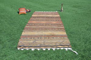 Unique Vintage Turkish runner rug for home decor, area rug, Anatolian oushak rug boho rug kitchen rug  bathroom rug kilim,  13'5"X4'5", 665259