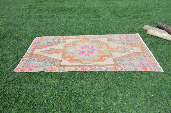 Pink Vintage Turkish Anatolian rug for home decor, area rug, oushak rug boho rug bedroom rug kitchen rug  bathroom rug kilim, rugs 7x4, 665039