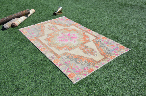 Pink Vintage Turkish Anatolian rug for home decor, area rug, oushak rug boho rug bedroom rug kitchen rug  bathroom rug kilim, rugs 7x4, 665039
