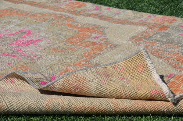 Pink Vintage Turkish Anatolian rug for home decor, area rug, oushak rug boho rug bedroom rug kitchen rug  bathroom rug kilim, rugs 7x4, 665039