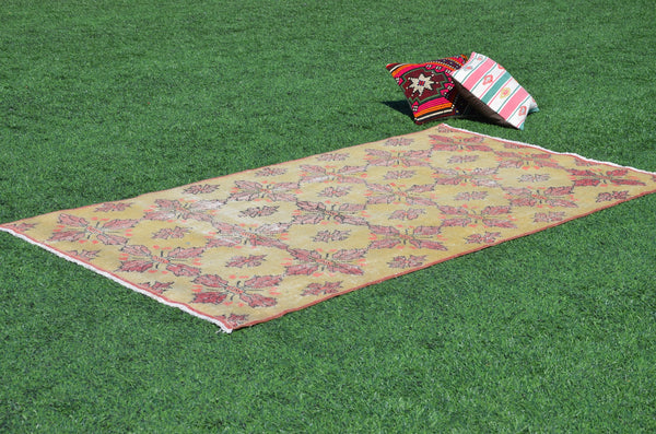 handmade oushak Turkish rug for home decor, Vintage rug, area rug boho rug bedroom rug kitchen rug bathroom rug kilim rug handmade, rugs 7x4, 665041