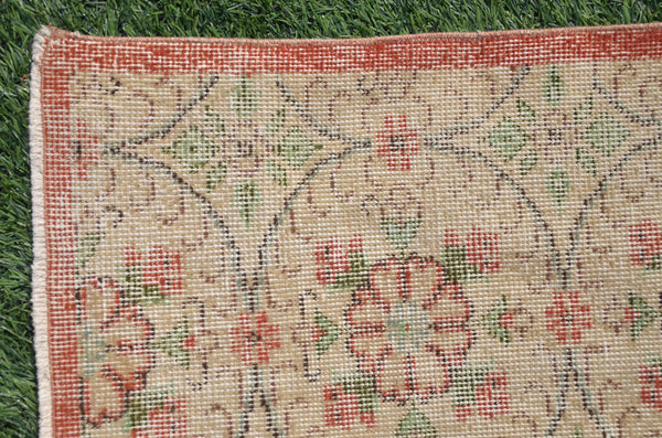 Handmade Turkish large Vintage rug for home decor, oversize rug, area rug oushak rug boho rug bedroom rug kitchen rug  kilim rug, rugs 7x3, 665061