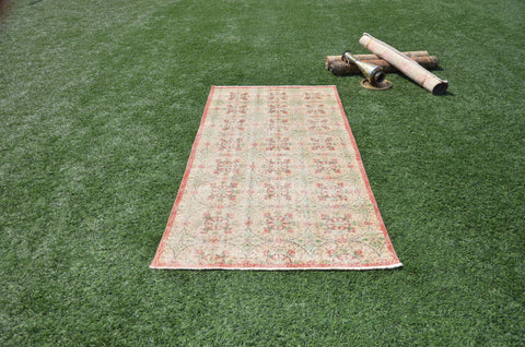 Handmade Turkish large Vintage rug for home decor, oversize rug, area rug oushak rug boho rug bedroom rug kitchen rug  kilim rug, rugs 7x3, 665061