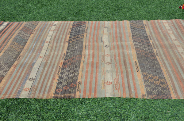 Handmade Turkish large Vintage rug for home decor, oversize rug, area rug oushak rug boho rug bedroom rug kitchen rug  kilim rug, rugs 10x5, 665258