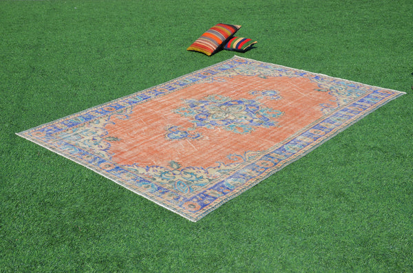 Unique Turkish large Vintage rug for home decor, oversize rug, area rug oushak rug boho rug bedroom rug kitchen rug  kilim rug, rugs 10x7, 665244