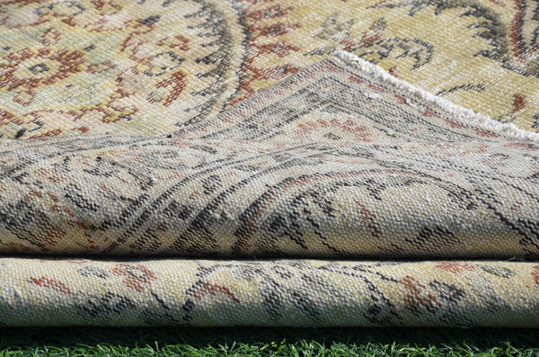 Hand knotted Turkish large Vintage rug for home decor, oversize rug, area rug oushak rug boho rug bedroom kitchen rug  kilim rug, rugs 9x6, 665241