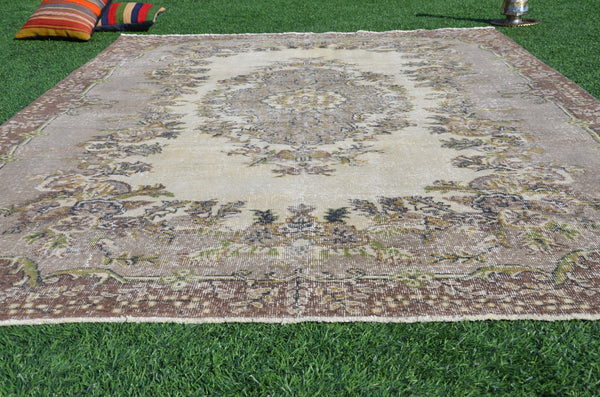 Unique Turkish large Vintage rug for home decor, oversize rug, area rug oushak rug boho rug bedroom rug kitchen rug  kilim rug, rugs 10x6, 665262