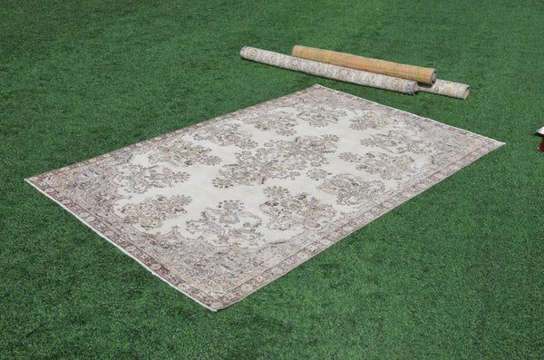 Natural Turkish large Vintage rug for home decor, oversize rug, area rug oushak rug boho rug bedroom rug kitchen rug  kilim rug, rugs 9x6, 665233