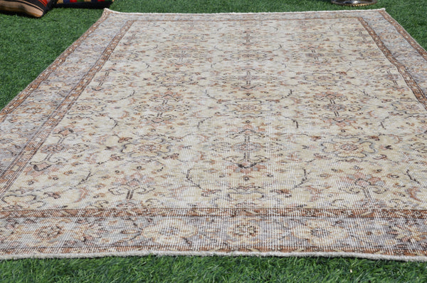 Hand knotted Turkish large Vintage rug for home decor, oversize rug, area rug oushak rug boho rug bedroom kitchen rug  kilim rug, rugs 10x5, 665227
