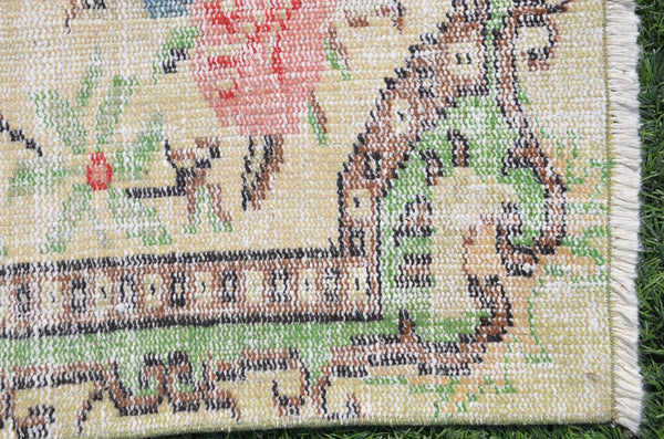 Hand knotted Turkish retro Vintage rug for home decor, large oversize rug, area rug oushak rug boho rug bedroom rug kitchen rug, rugs 9x5, 665221